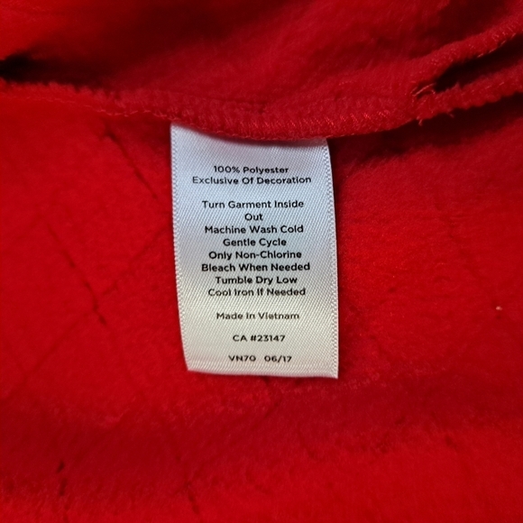 Talbots Red Quilt Detail Fleece Zip-Up Jacket Sz Large Fall Winter Outdoor Wear - Picture 9 of 11